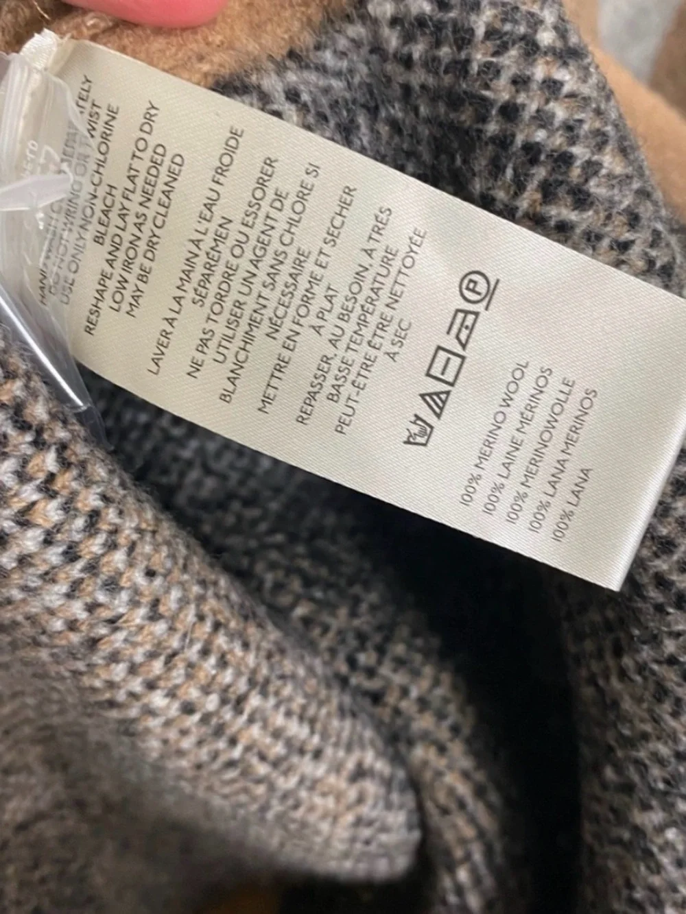 Free People Check Me Out Long Cardigan Jacket Plaid Wool Chunky M & L‎